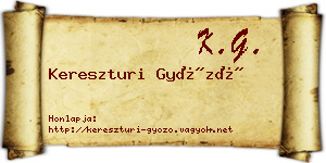 Kereszturi Győző névjegykártya